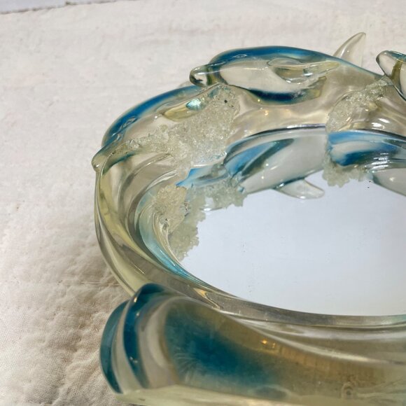 Dolphin-Themed Oval Mirror With Blue & Clear Resin Frame - Picture 7 of 12